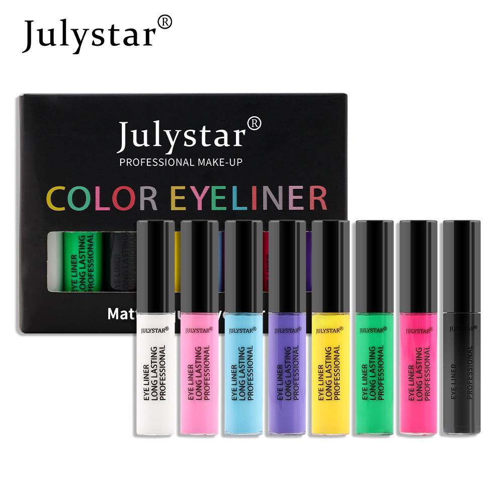 Colorful Stain Free Liquid Eyeliner Set Waterproof Oil Proof Eyeliner Liquid Pen White Eyeliner - 2bazar4
