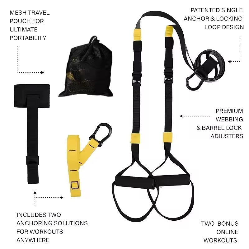Suspension Training Strap - Adjustable, Wall Mount, Professional (TRX-style) eprolo
