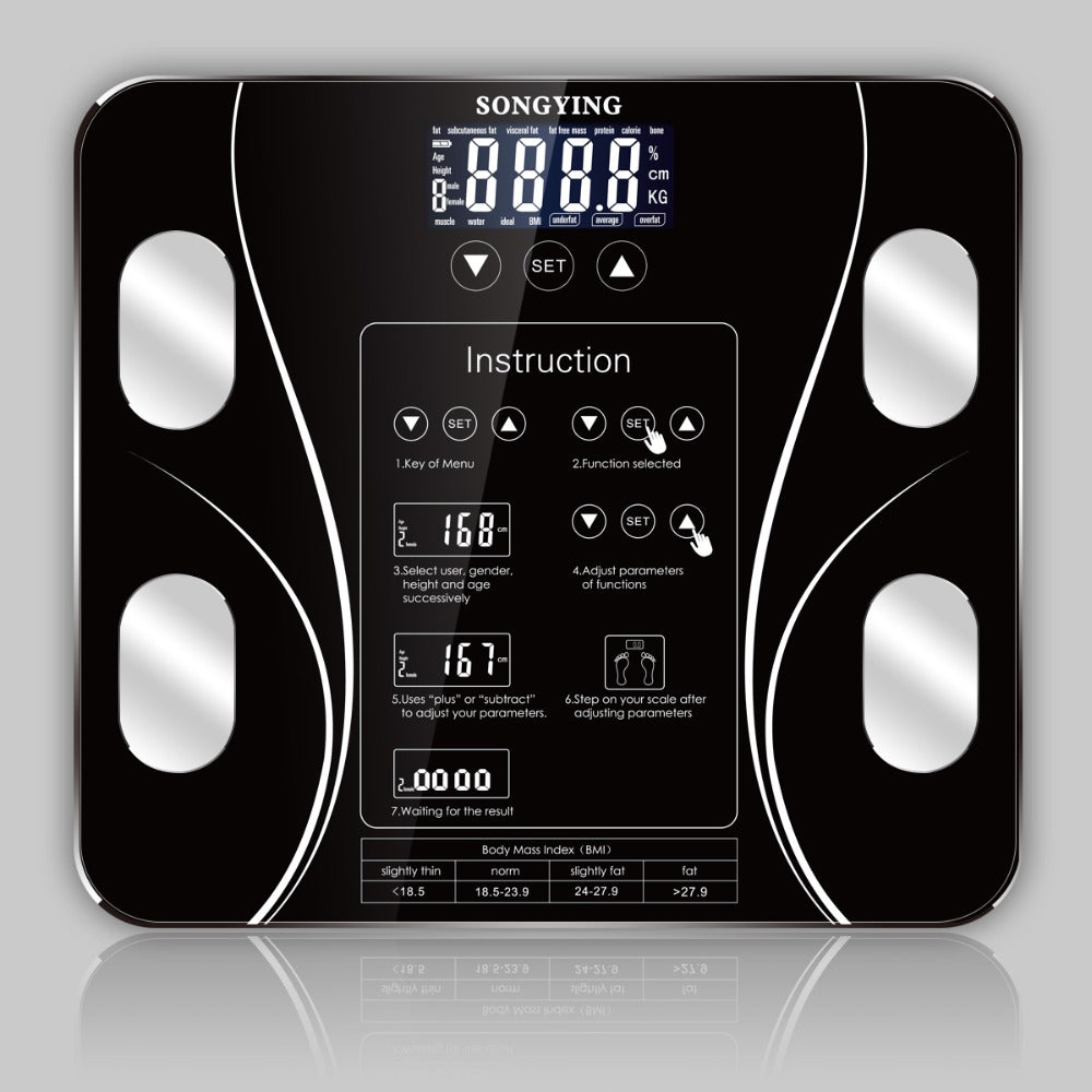 13 Body Index Electronic Smart Weighing Scales Bathroom Body Fat bmi Scale Digital Human Weight Mi Scales Floor lcd display - 2bazar4