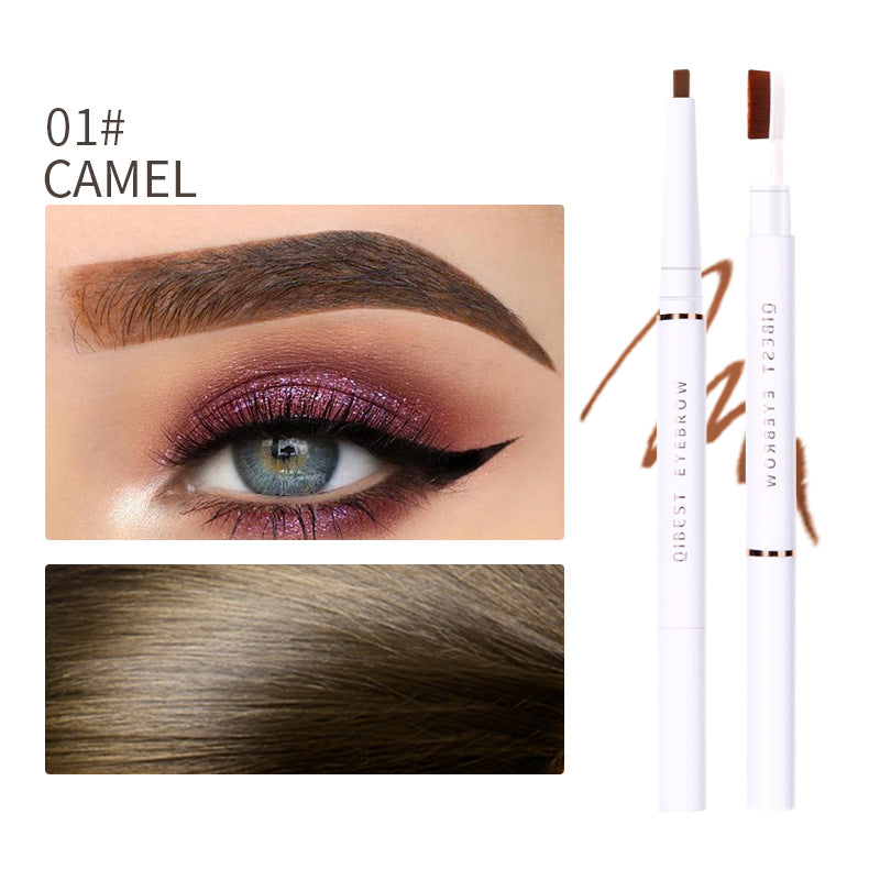 QIBEST Double Head Eyebrow Pencil Waterproof Sweat Proof And Makeup Free Eyebrow Cream - 2bazar4