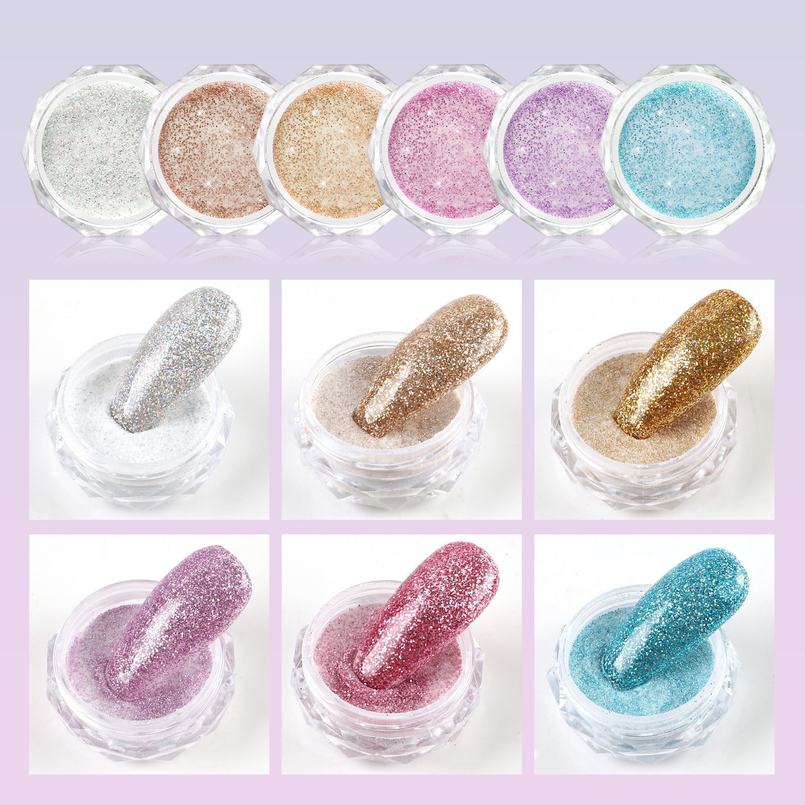 Crystal Powder Carved Pollen Coscelia Crystal Color Powder European And American Crystal Nail Extension Nail - 2bazar4
