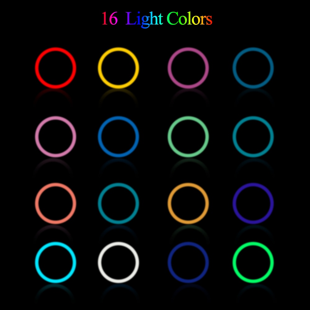 10 Inch Rgb Video Light 16Colors Rgb Ring Lamp For Phone With Remote Camera Studio Large Light Led 48" Stand 160Cm For Youtuber - 2bazar4