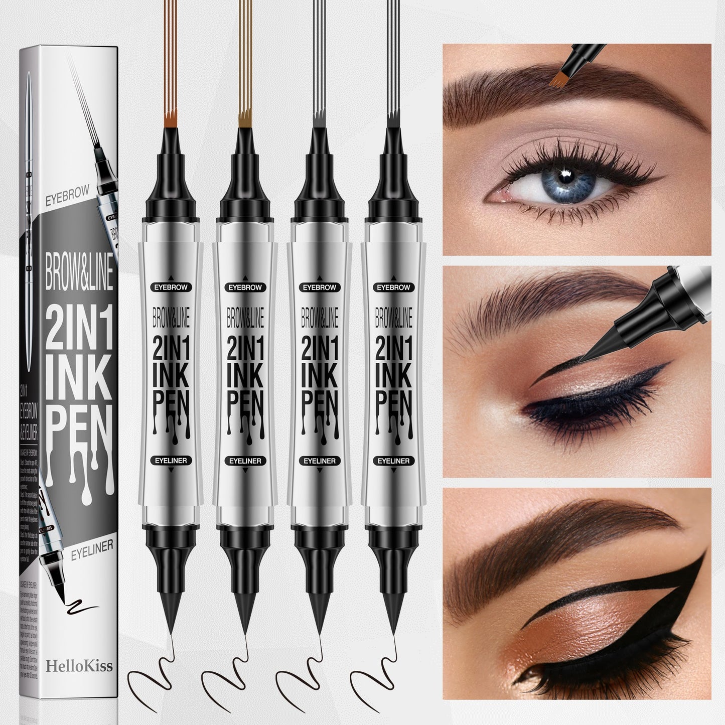 Hellokiss Eyeliner and eyebrow pencil 2 in 1 - 2bazar4