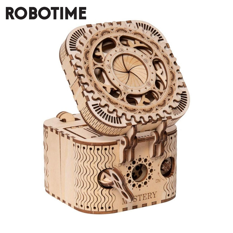 Robotime 123pcs Creative DIY 3D Treasure Box Wooden Puzzle Game Assembly Toy Gift for Children Teens Adult LK502 - 2bazar4