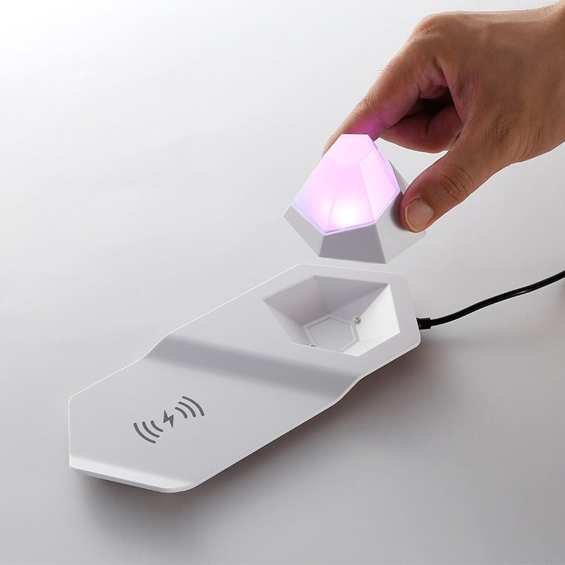 New Bedside Table Lamp Colorful Diamond Night Light Wireless Charger Multifunctional 2-In-1 Magnetic Atmosphere Lamp - 2bazar4