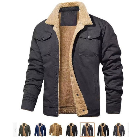 New Men's Jacket Cashmere Cotton Workwear Casual Jacket - 2bazar4
