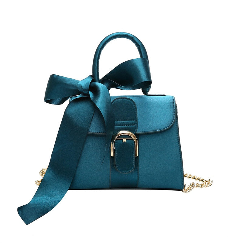Top-handle bags women handbag chain bags new fashion European style velvet wild bow portable crossbody bags for women - 2bazar4