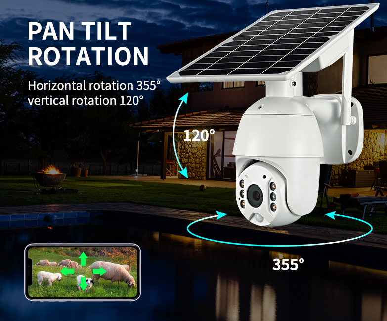 Brand 4G SIM Card WIFI Solar Battery PTZ Camera 1080P Outdoor Waterproof  PIR Alarm Motion Detection P2P CCTV Camera - 2bazar4