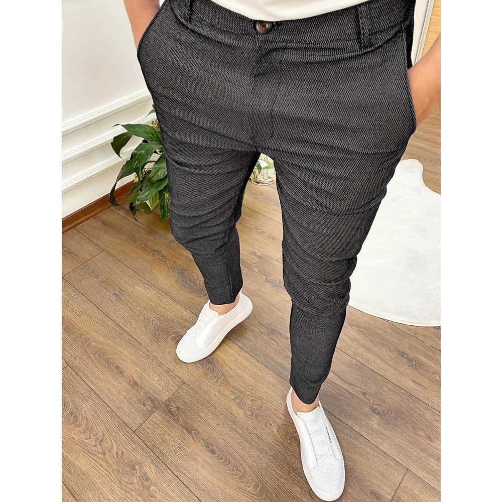 High elasticity seasonal texture button casual leggings - 2bazar4