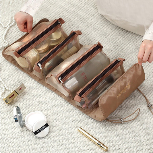 Detachable Cosmetic Bag Portable Large Capacity 4 in 1 Makeup Bags Portable Folding Travel Cosmetics Storage Toiletry Bag - 2bazar4