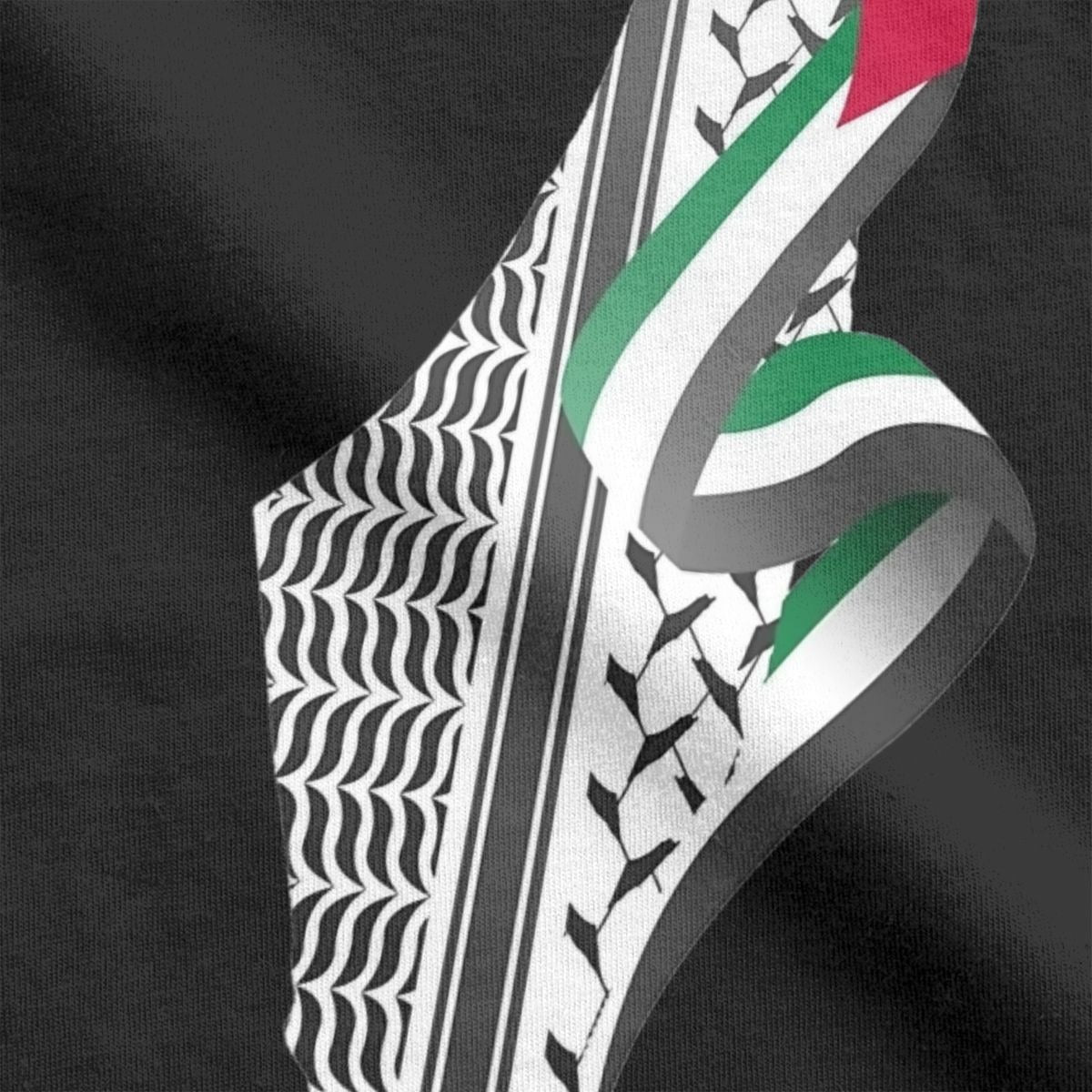 Retro Palestine Map T-shirt Men's Round Neck Cotton T-shirt Short sleeved T-shirt - 2bazar4