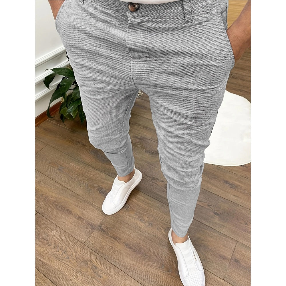 High elasticity seasonal texture button casual leggings - 2bazar4