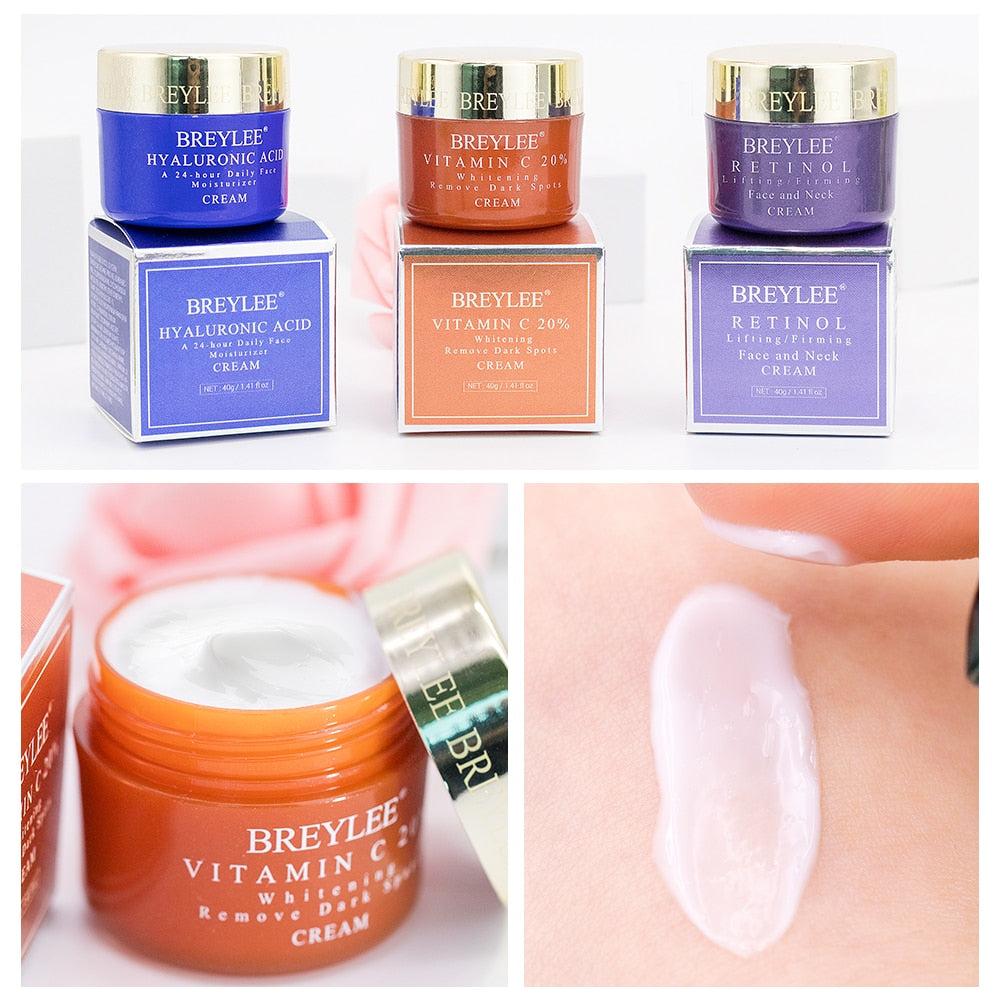 BREYLEE Face Cream Hyaluronic Acid Moisturizing Day Cream Retinol Anti Wrinkle Vitamin C Whitening Skin Care Acne Treatment 40g - 2bazar4