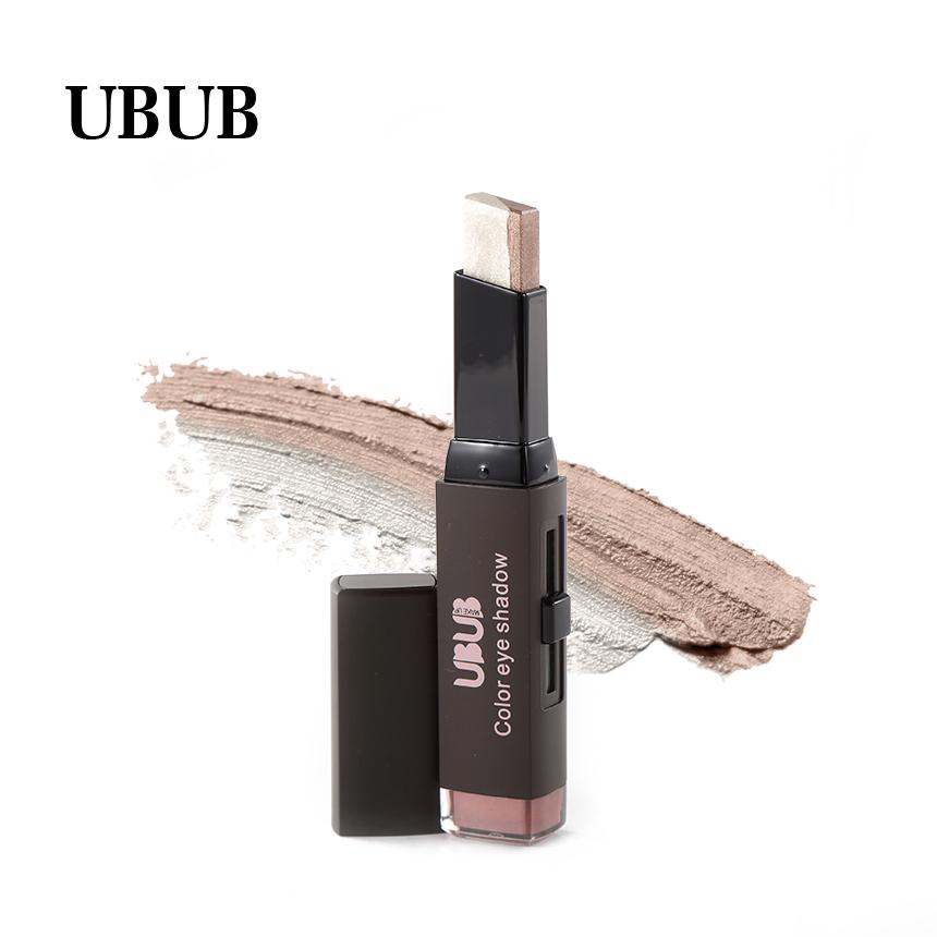 UBUB Double Color Stereo Gradient Velvet Shimmer Eyeshadow Stick Earth Color Eye Shadow Cream Pen - 2bazar4