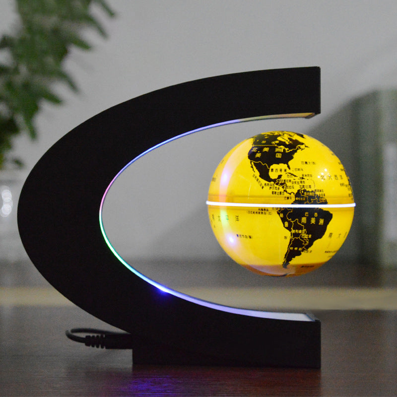 C-Shaped 3-Inch Magnetic Levitation Globe Creative Gifts For Valentine's Day Novel Home Decorations - 2bazar4