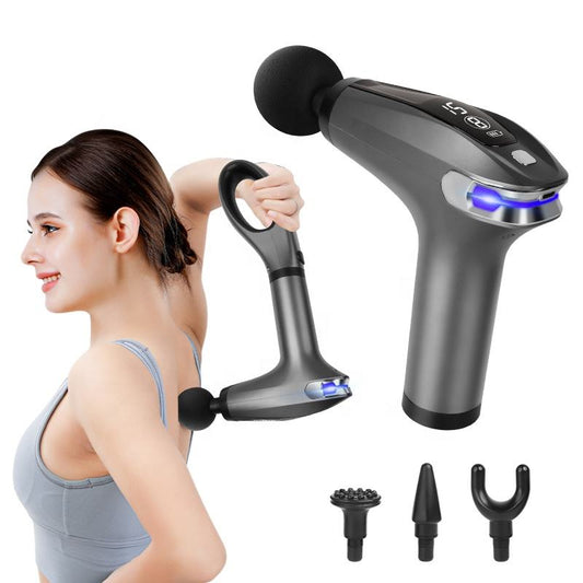 4 Massage Silicone Head Powerful Fascial Gun Portable Vibration Deep Tissue Percussion Muscle Back Massage Gun For Women - 2bazar4