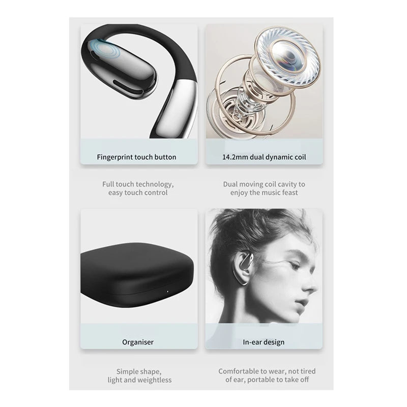 A38 Wireless Headphones Bluetooth 5.4 Hi-Fi Stereo Music Earphones Ear-Hook Sports Headsets For Running