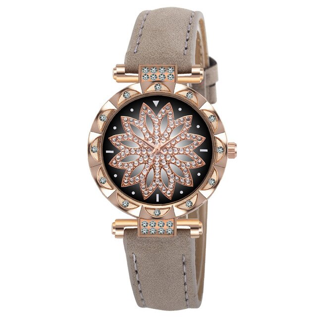 New Fashion Leather Strap Watch Women Quartz Watch Romantic Starry Sky Wrist Watch Bracelet Set for Women Gift Wrist Accessories - 2bazar4