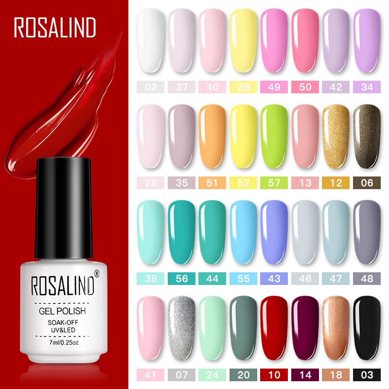 ROSALIND Gel Polish Set Manicure for Nails Semi Permanent Vernis top coat UV LED Gel Varnish Soak Off Nail Art Gel Nail Polish - 2bazar4
