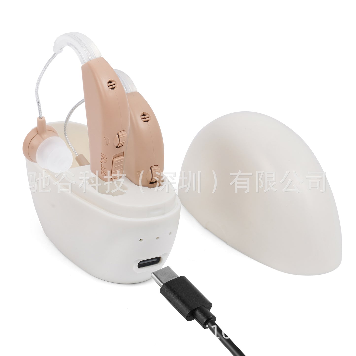 Portable Dual-Ear Hearing Aids with Amplifier and Rechargeable Function