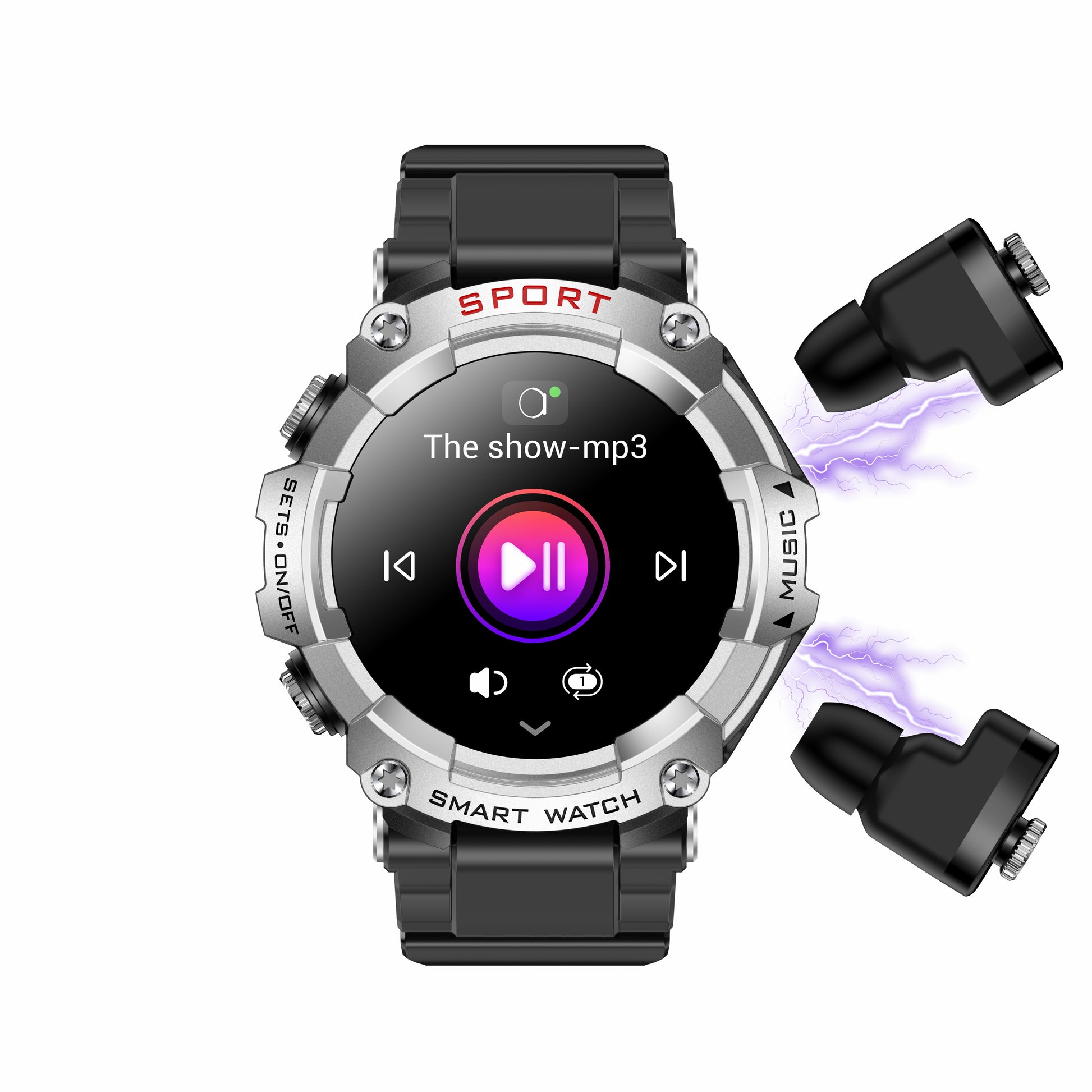 T96 Smart Watch TWS 2 in 1 Bluetooth HD Call Recording Local Playback Health Monitoring - 2bazar4