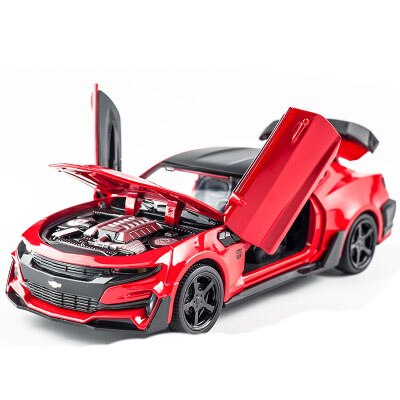 KIDAMI 1:32 Alloy Diecast Car Model Chevrolet Camaro Pull Back Sound Light Kids Toy Car Collection for Children's Gifts - 2bazar4