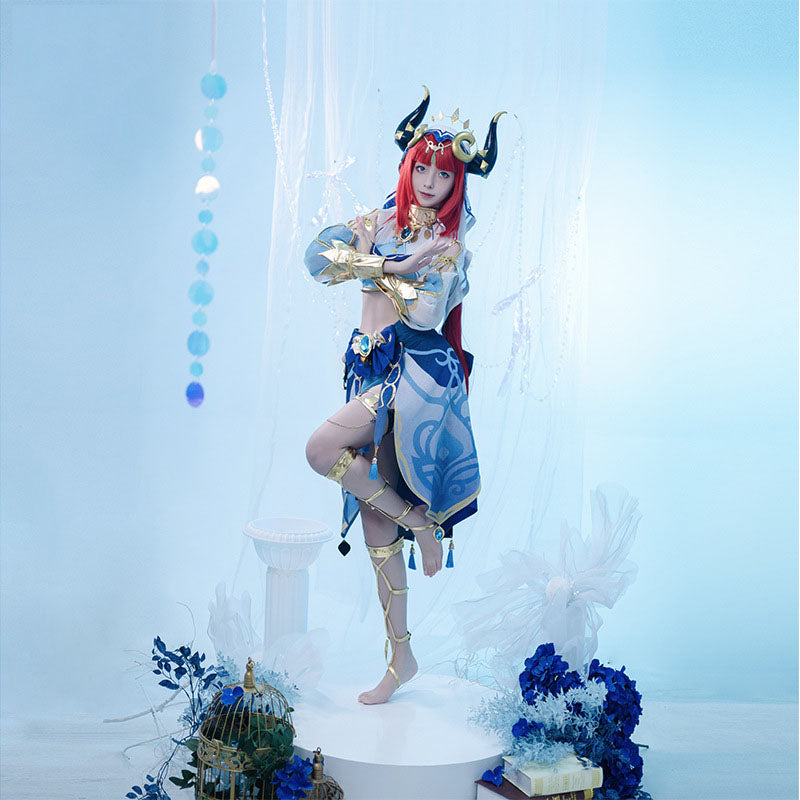 Genshin Impact Nilu Cos Dressed in Lotus Light, Dancing Feast, Xu Mi, Dancer, Exotic Style, Full Cosplay Costume, Female