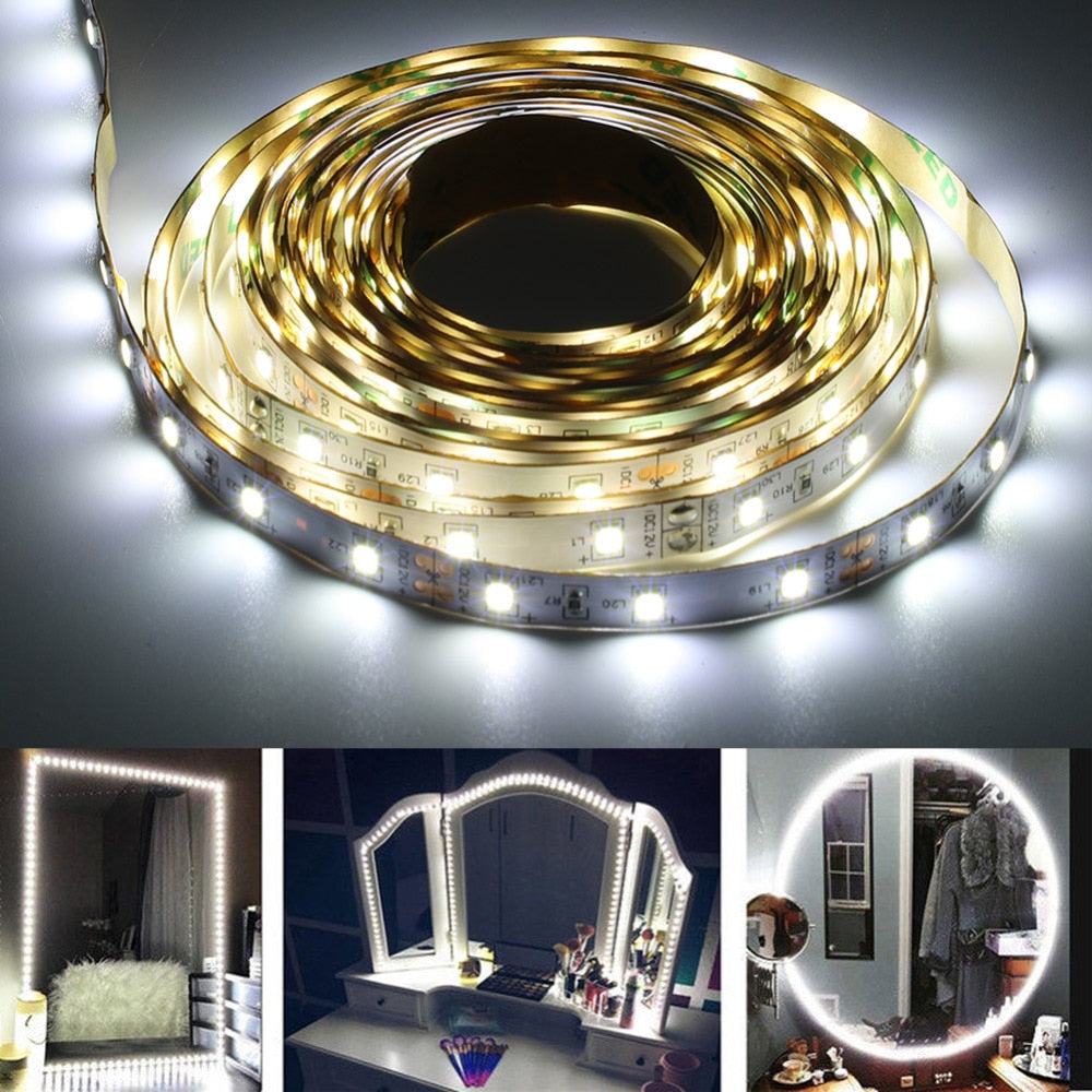 Cosmetic Mirror 3 Types 13ft SMD 240 LED Makeup Mirror Strip Bar Vanity Mirror Makeup Lamp Flexible Strip Light Kit - 2bazar4