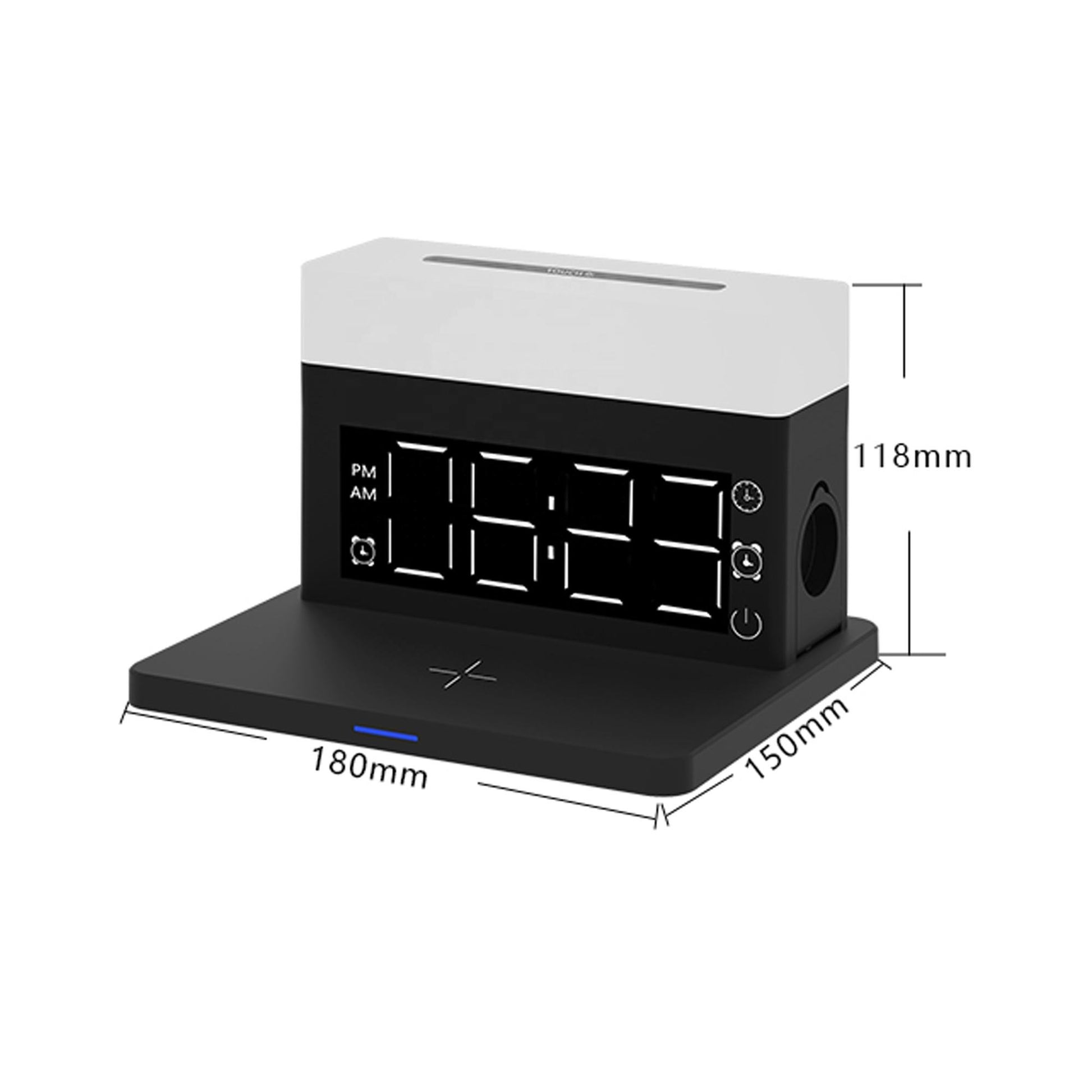 Multifunctional Wireless Charger 15W Fast Charge Desk Lamp Alarm Clock 6 in 1 for Apple, Huawei,Samsung - 2bazar4