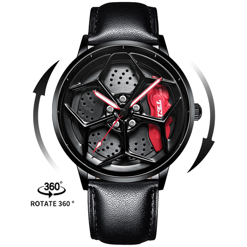 New Top Brand Luxury Mens Watches Stainless Steel Car Wheel Hub Quartz Watch For Men Military Sport Watch Relogio Masculino - 2bazar4