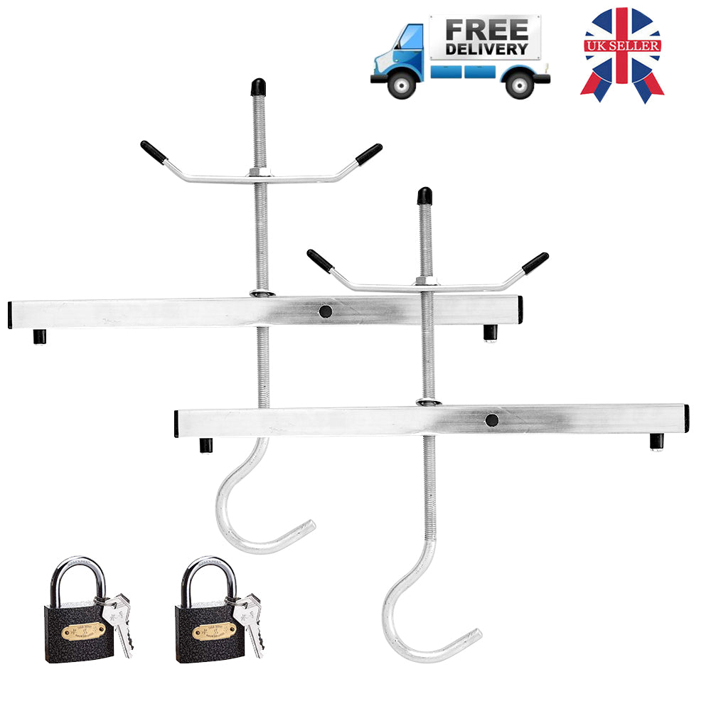 Universal Heavy Duty Ladder Roof Rack Clamp Clamps Lockable Free 2Locks Lockable - 2bazar4