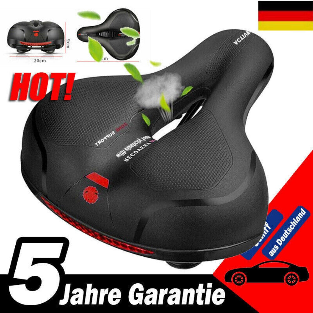 Wide Gel Bicycle Saddle with Dual Spring Suspension – Comfortable Touring Bike Seat for Men & Women (UK)