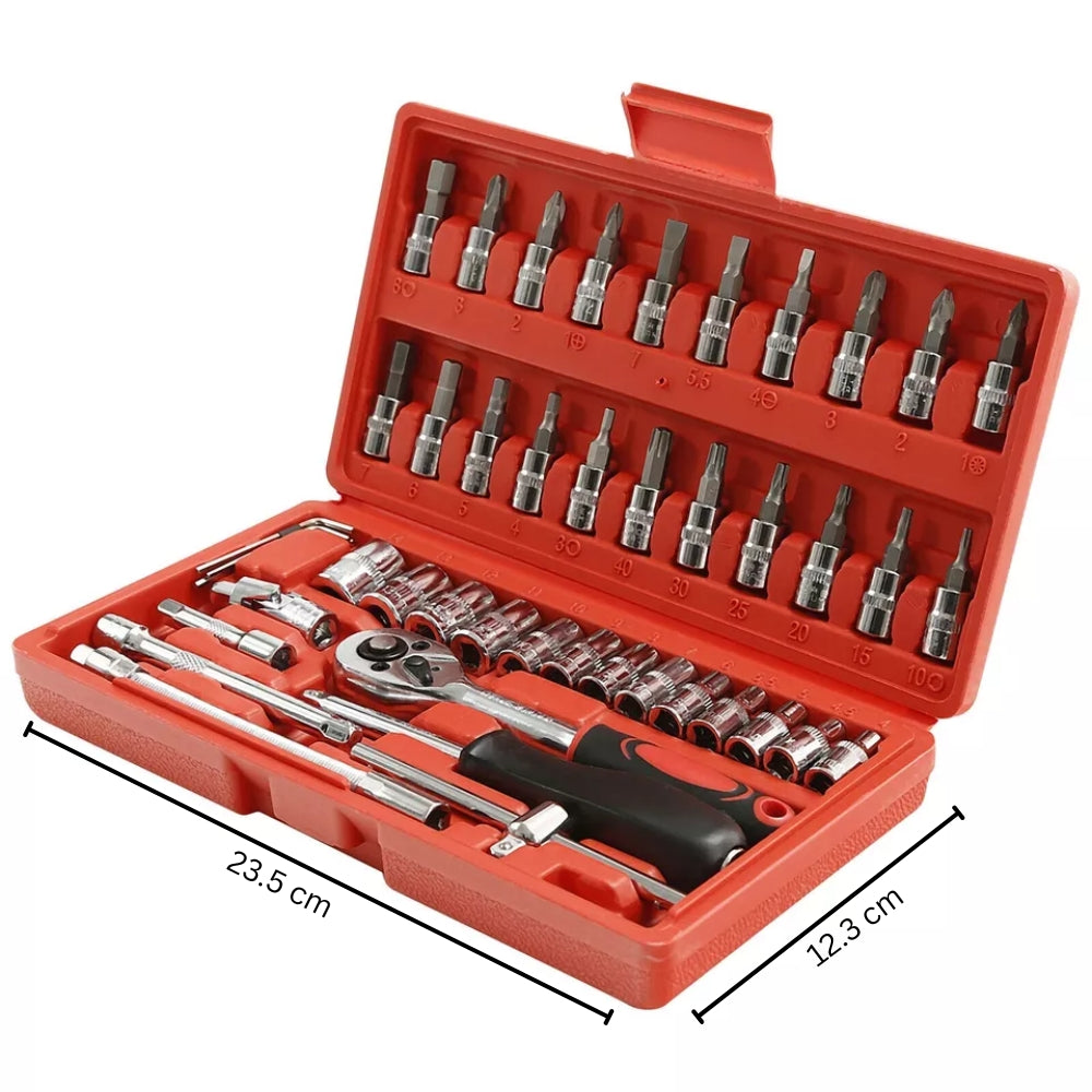 46-Piece Socket Wrench and Screwdriver Bits Ratchet Driver Kit