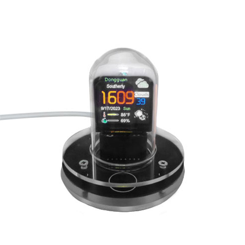 Intelligent Glow Tube Networking Weather Alarm Clock Temperature and Humidity Display Intelligent Desktop Decoration - 2bazar4