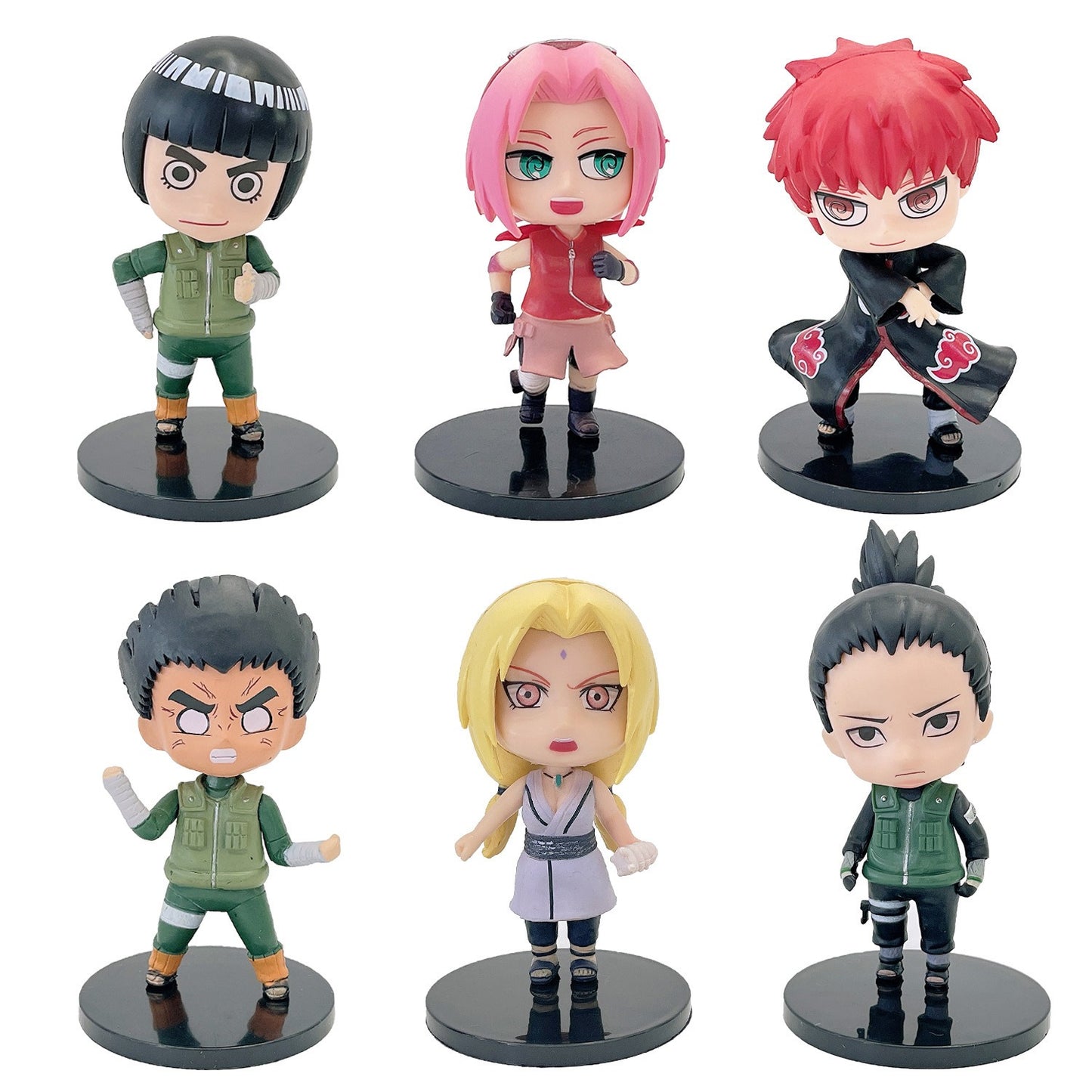 6 Naruto figurines, Naruto Sasuke Itachi, I Love Rokakashi Doll Cake Decorative Toys - 2bazar4
