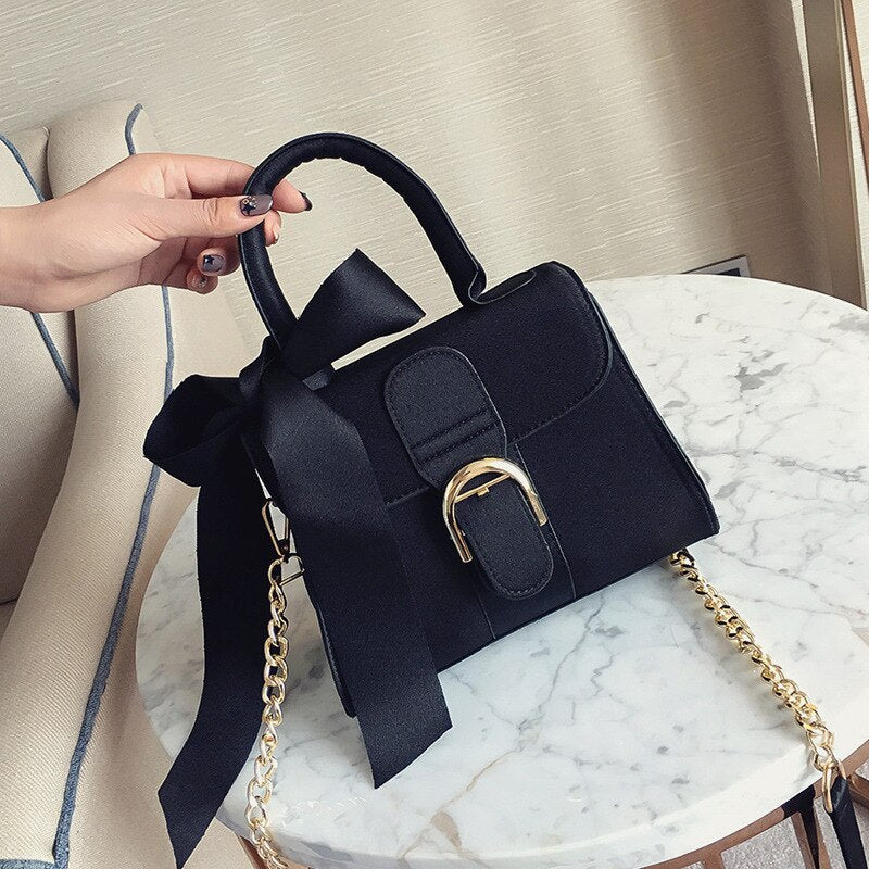 Top-handle bags women handbag chain bags new fashion European style velvet wild bow portable crossbody bags for women - 2bazar4