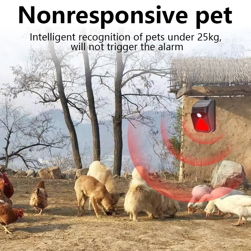 New Solar Alarm Light Human Body Sensing Remote Alarm To Drive Away Animals Solar Alarm Light - 2bazar4