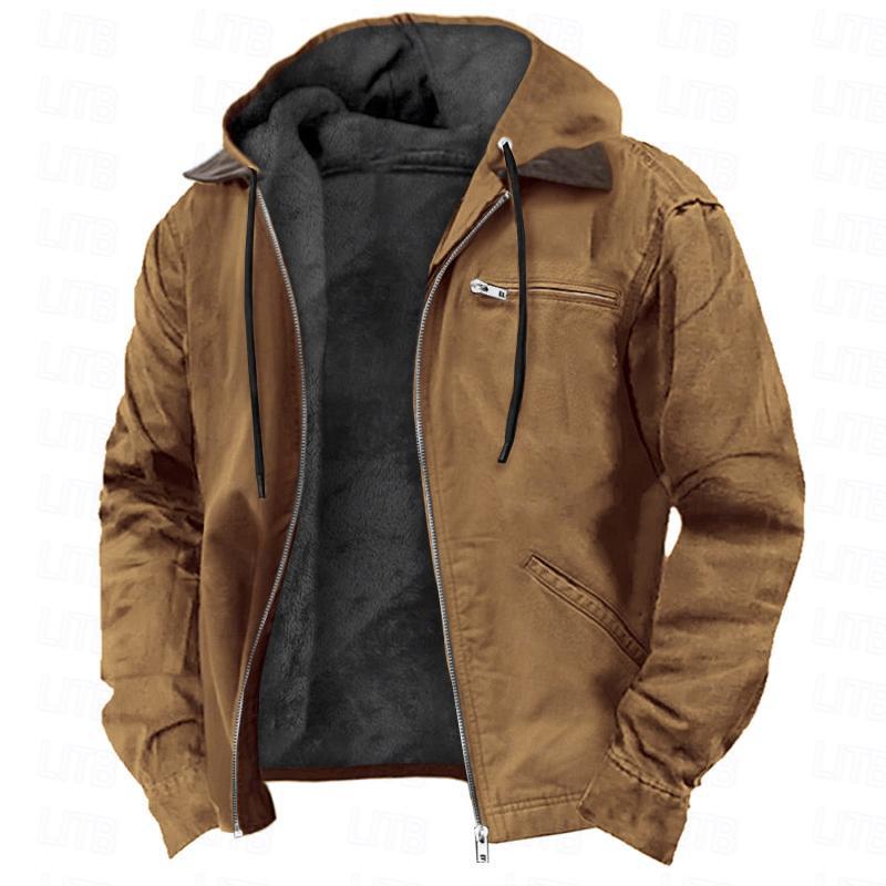 3D printed digital printed hooded sweatshirt with brown lining cotton jacket - 2bazar4