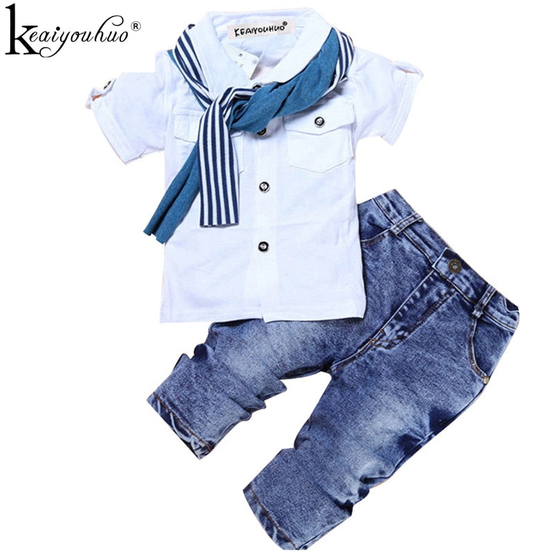 Toddler Boy Clothes Summer Children Clothing Boys Sets Costume For Kids Clothes Sets T-shirt+Jeans Sport Suits 2 3 4 5 6 7 Years - 2bazar4