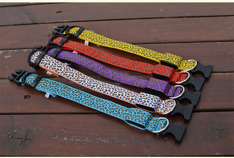 Leopard Collar LED Light-Emitting Dog Belt Light-Emitting Collar Dog Collar Dog Chain Small And Large Pet Supplies - 2bazar4