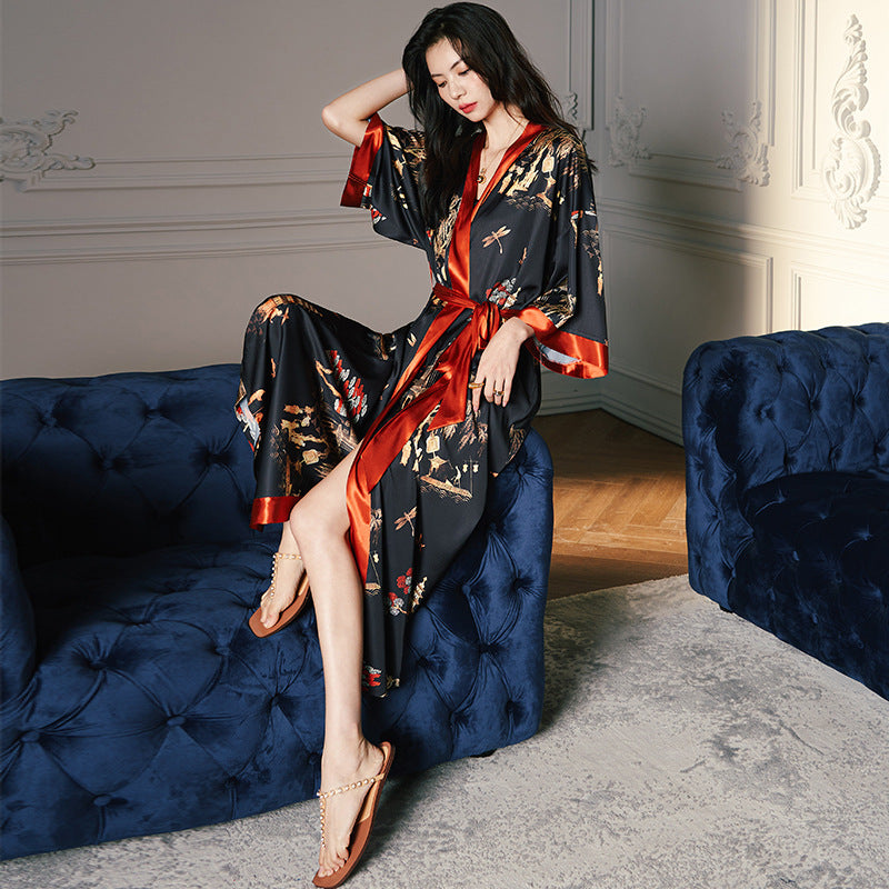 Satin Chiffon Pajamas Women's Light Luxury Style Plus Size Pajamas Ladies Spring And Summer Home Wear - 2bazar4