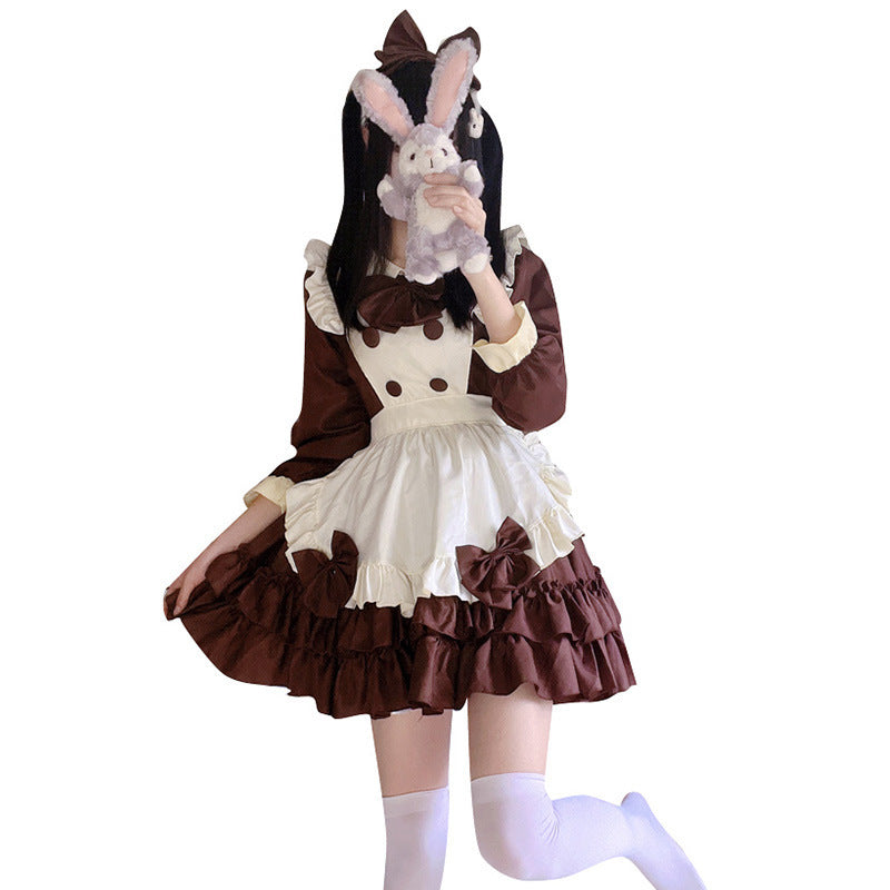 Lolita Dress Maid Costume Cafe Waitress Dress for Women