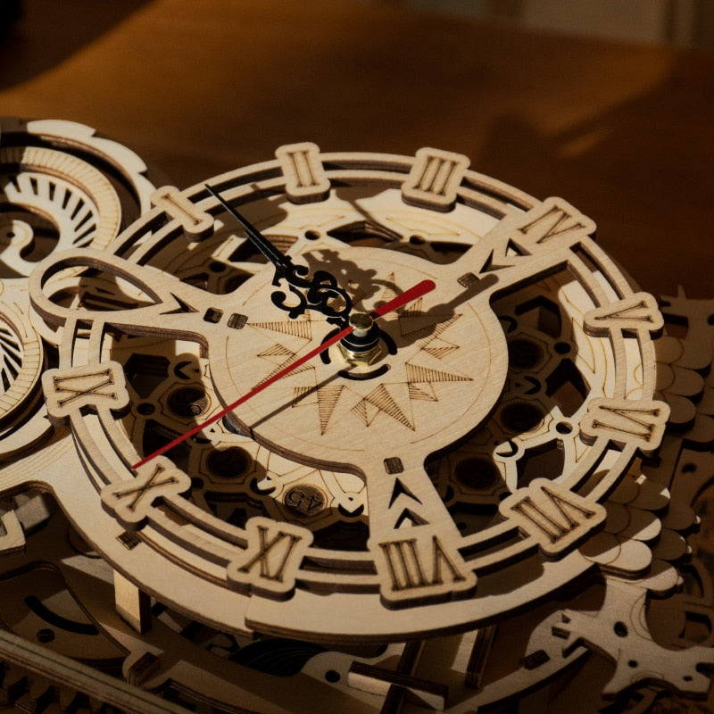 Robotime Rokr 161pcs Creative DIY 3D Owl Clock Wooden Model Building Block Kits Assembly Toy Gift for Children Adult LK503 - 2bazar4