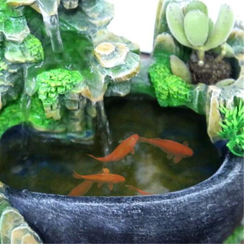 Wealth Feng Shui Company Office Tabletop Ornaments Desktop Flowing Water Waterfall Fountain With Color Changing LED Lights Spray - 2bazar4