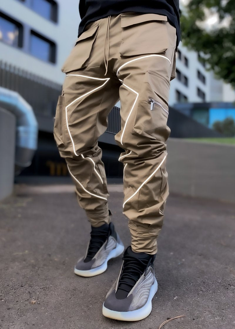 Spring and autumn new casual pants male Korean version of the trendy brand multi-bag overalls loose straight-leg pants outdoor running trousers - 2bazar4