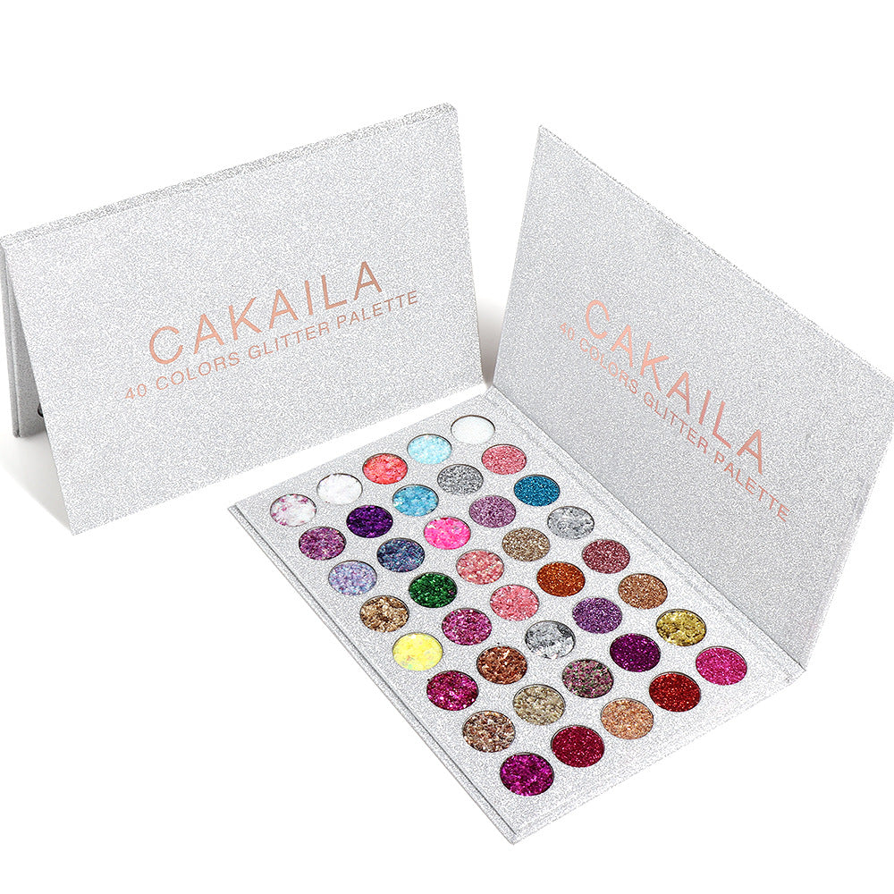 CAKAILA  40 Colors Eye Shadow Gold Powder Glitter Curry Cream Diamond Glitter Eyeshadow Palette - 2bazar4