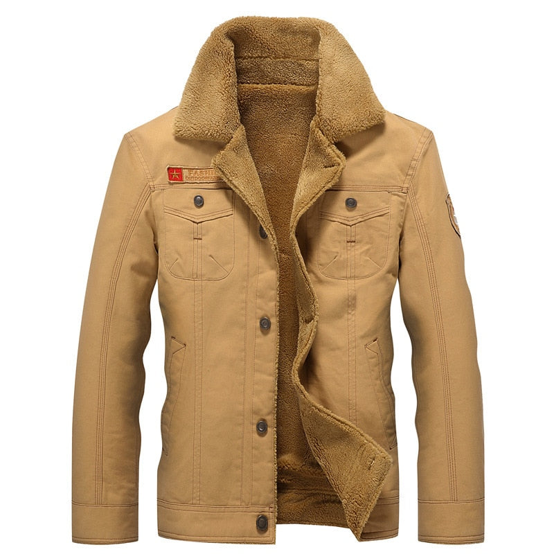 Winter Bomber Jacket Men Air Force Pilot MA1 Jacket Warm Male fur collar Mens Army Tactical Fleece Jackets - 2bazar4