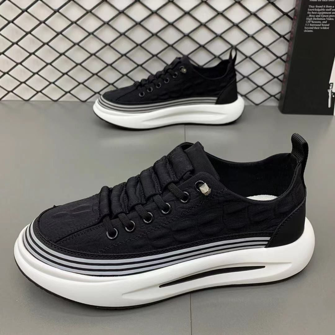 Men's shoes summer new breathable canvas shoes men's trend versatile thick soled sports board shoes dad shoes trendy shoes - 2bazar4