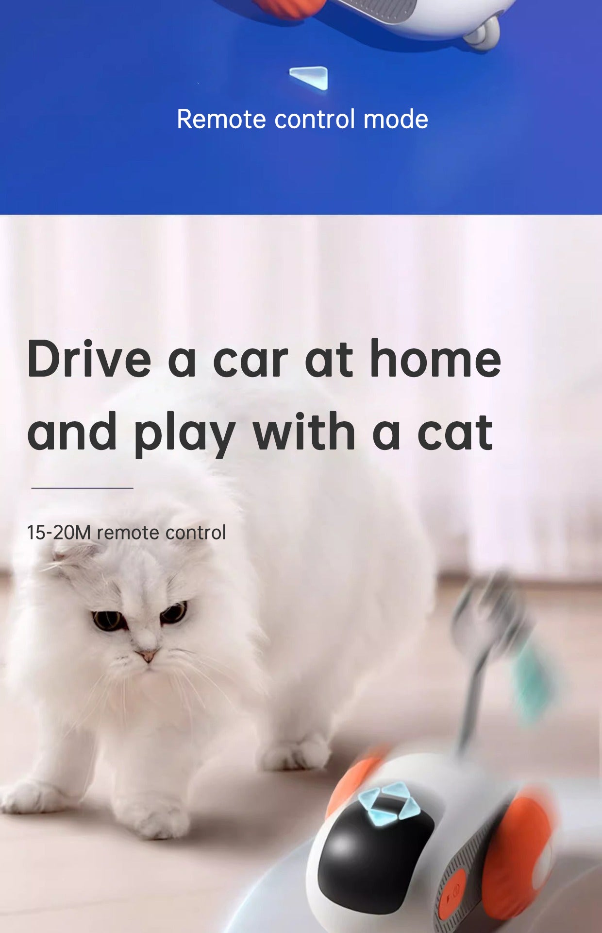 Remote Control Interactive Cat Car Toy USB Charging Chasing Automatic Self-moving Remote Smart Control Car Interactive Cat Toy P - 2bazar4