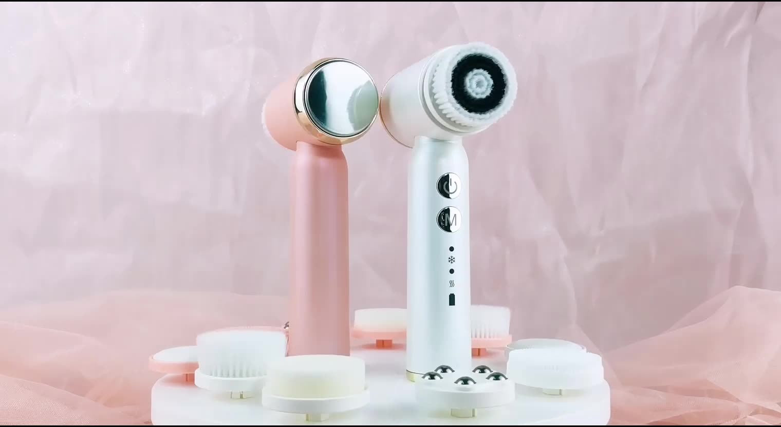 6-In-1 Hot And Cold Facial Cleanser Display Cleansing Brush Ultrasonic Facial Cleanser Pore Cleaning Silicone Beauty Instrument - 2bazar4
